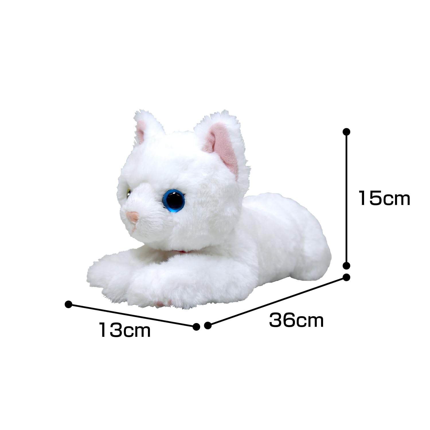 Amazon.co.jp: ひざねこ ぬいぐるみ ホワイト オッドアイ Sサイズ
